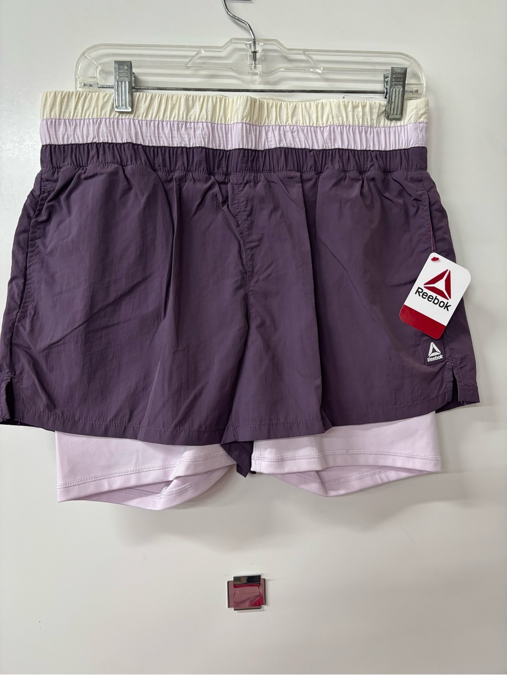 Reebok Women’s Two-Tone Purple Layered Athletic Shorts
